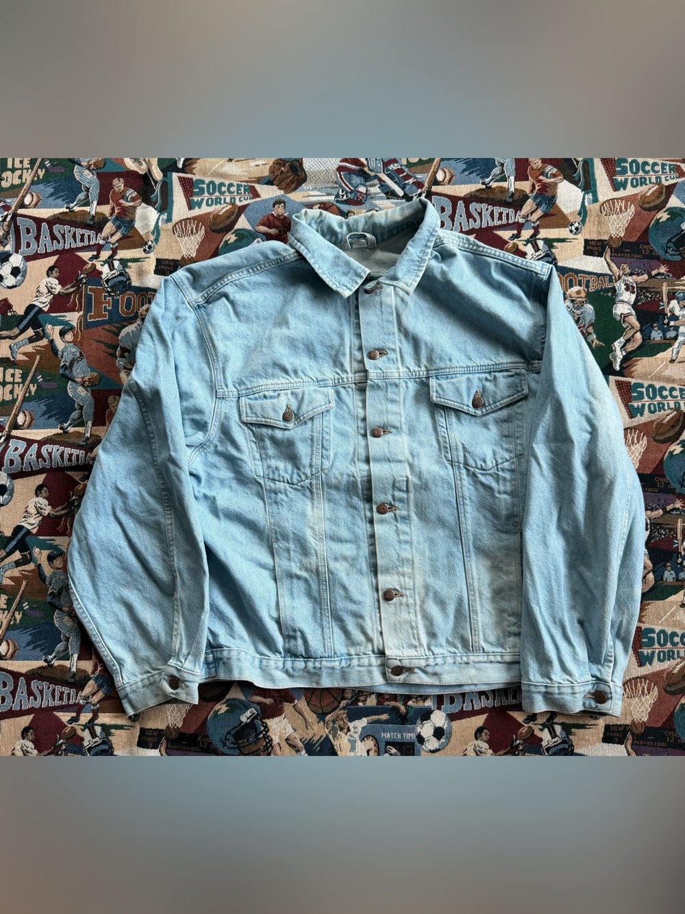 Vintage 90s Men’s Faded Glory Blue Denim Trucker Jacket